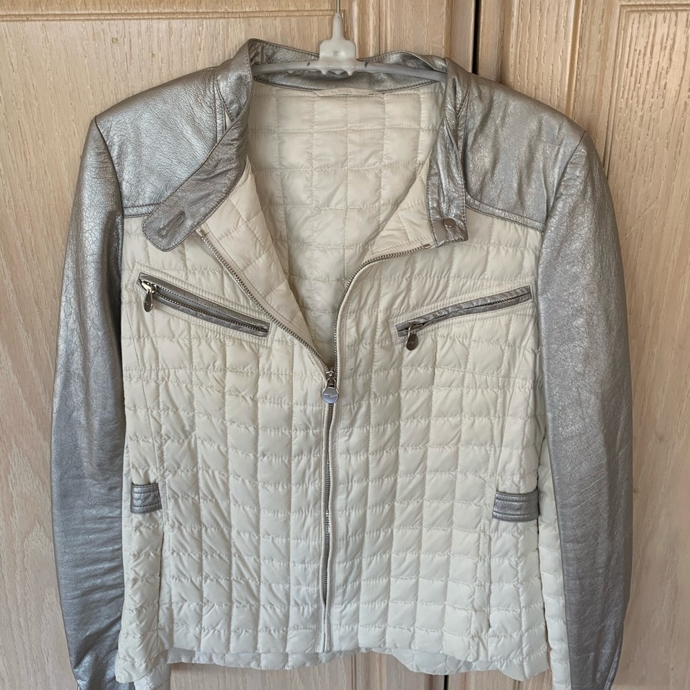 Violanti real down cream and silver jacket zip-up